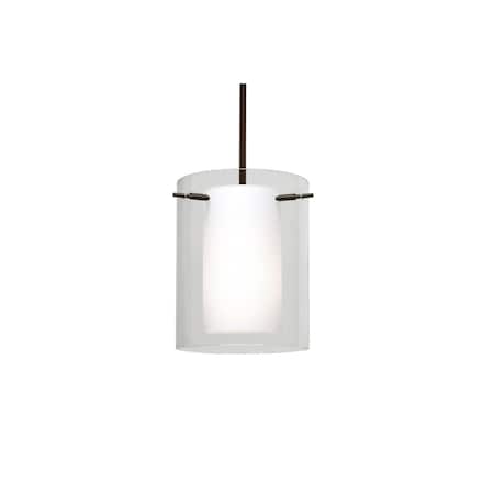 Besa Lighting Pahu 8 Stem Pendant, Clear/Opal, Bronze Finish, 1x100W Incandescent 1TT-C00607-BR